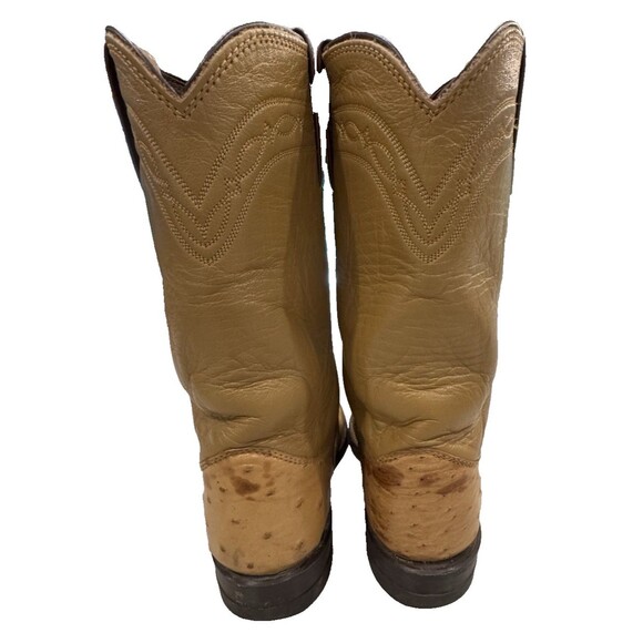 Men’s Justin Tan Ostrich Roper Boots SZ 6 - Picture 5 of 9